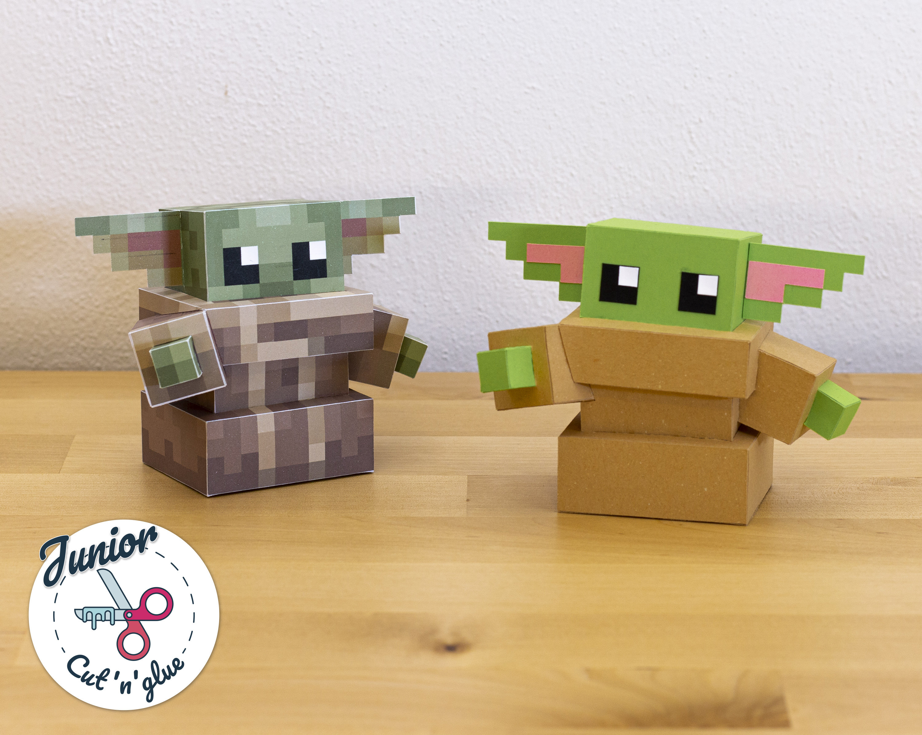 Baby Yoda Minecraft style origami papercraft -  Portugal