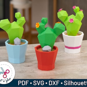 Cactus Opuntia in vaso da fiori – creazione origami con la carta