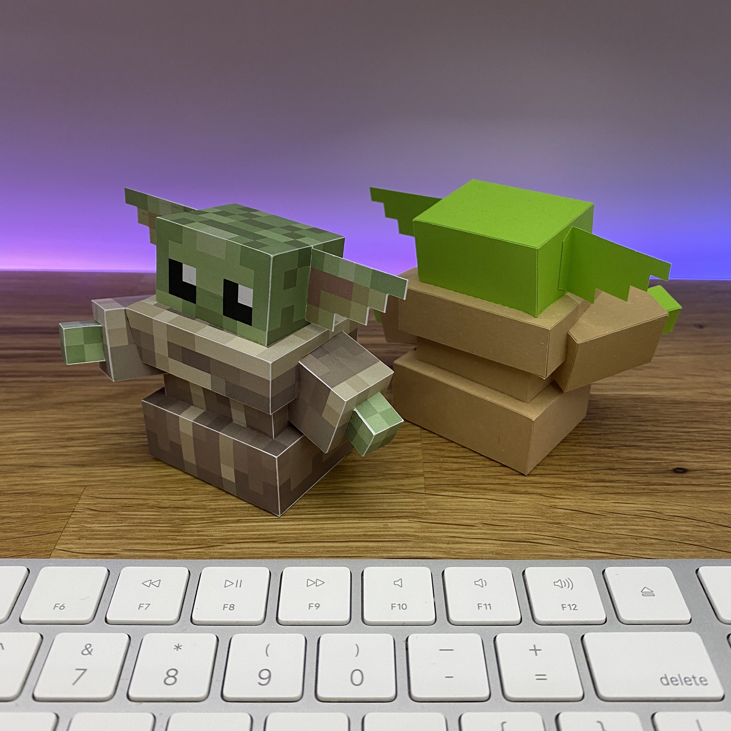 Baby Yoda Minecraft Style Origami Papercraft -  Sweden