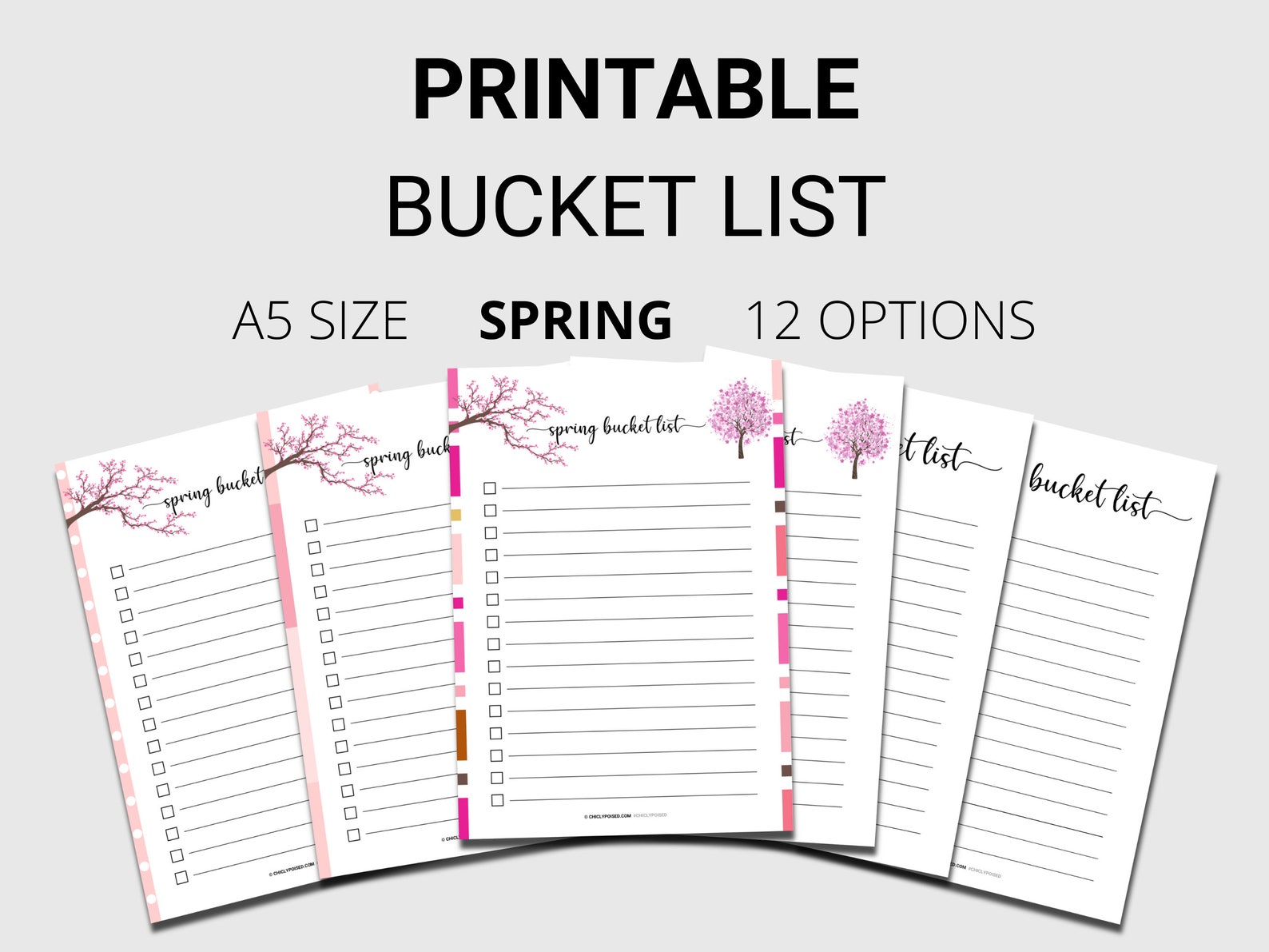 Seasonal Bucket List Challenges Printables A5 Size Etsy France
