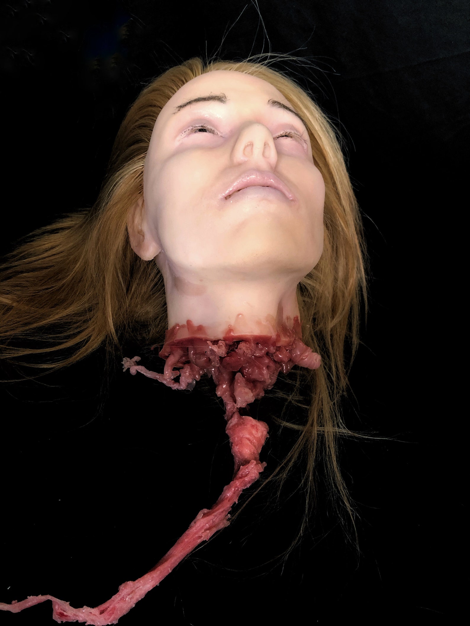 Hyper realistic severed human head out of silicone with hair | Etsy