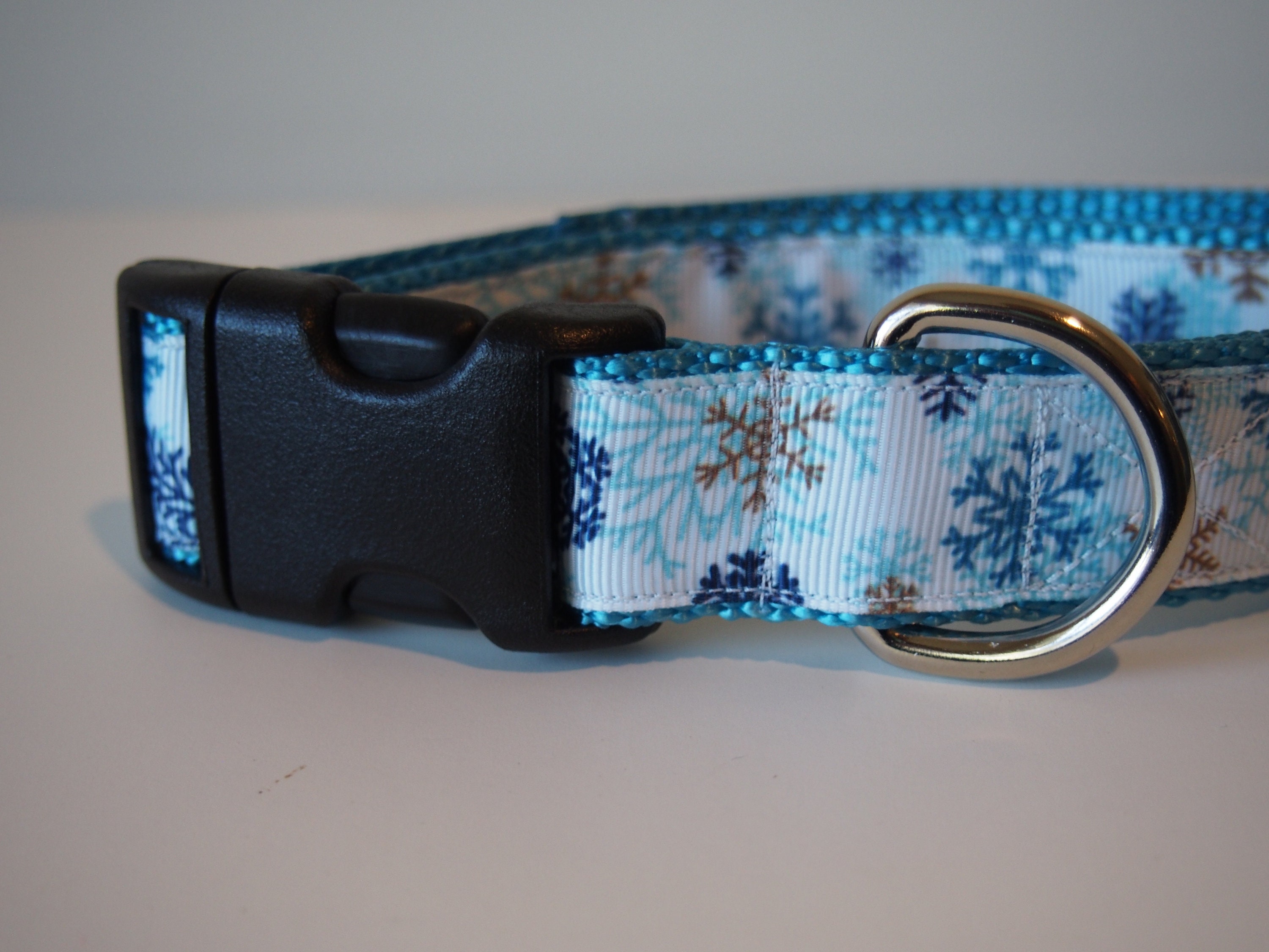 Blue Snowflake Dog Collar Blue Snowflake Dog Collar