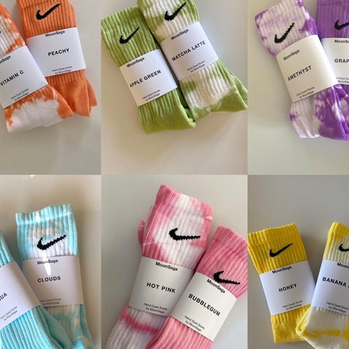 Nike Tie Dye Socks Custom Nike Crew Socks Etsy
