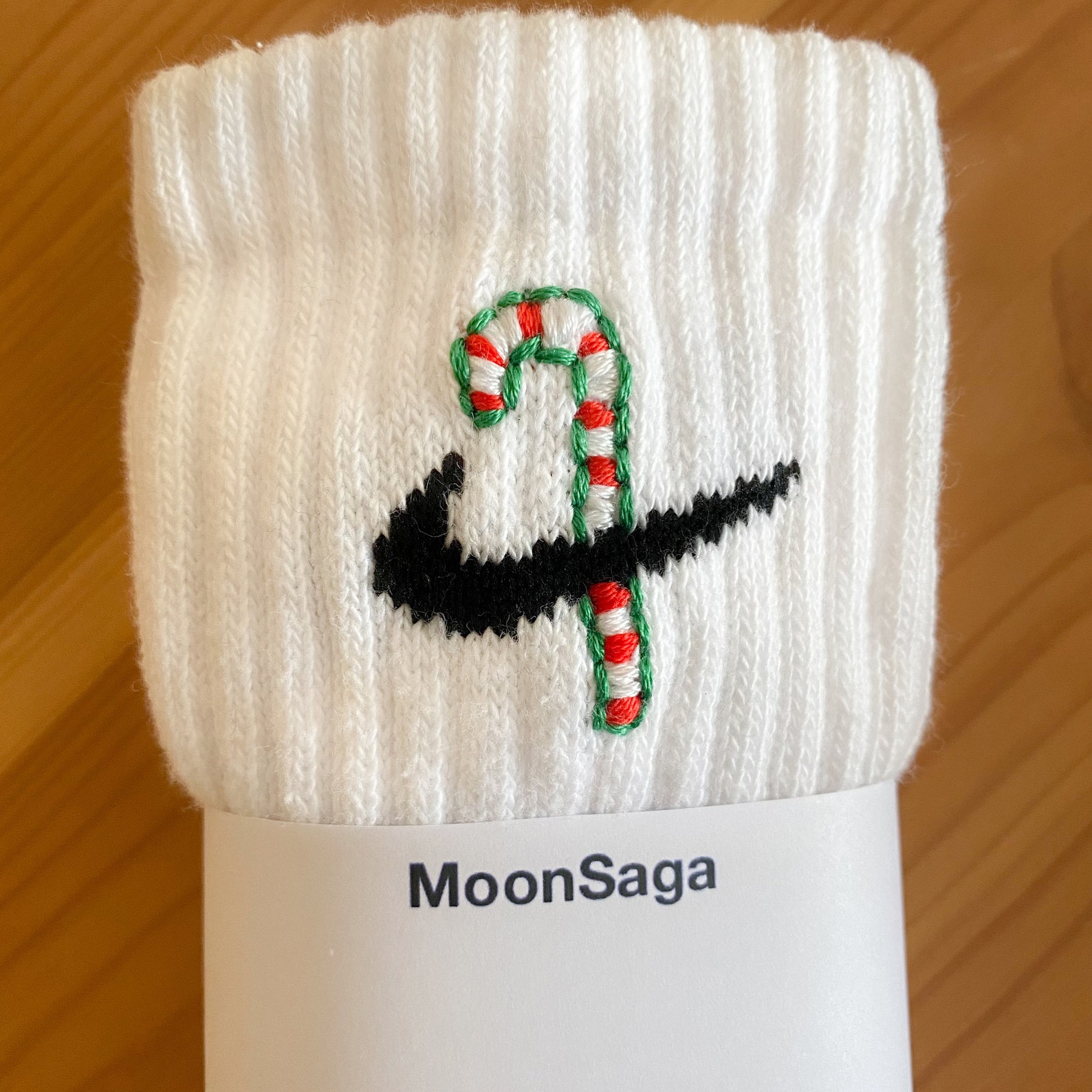 Christmas Hand Embroidered Custom Nike SocksKnit SocksCrew Etsy