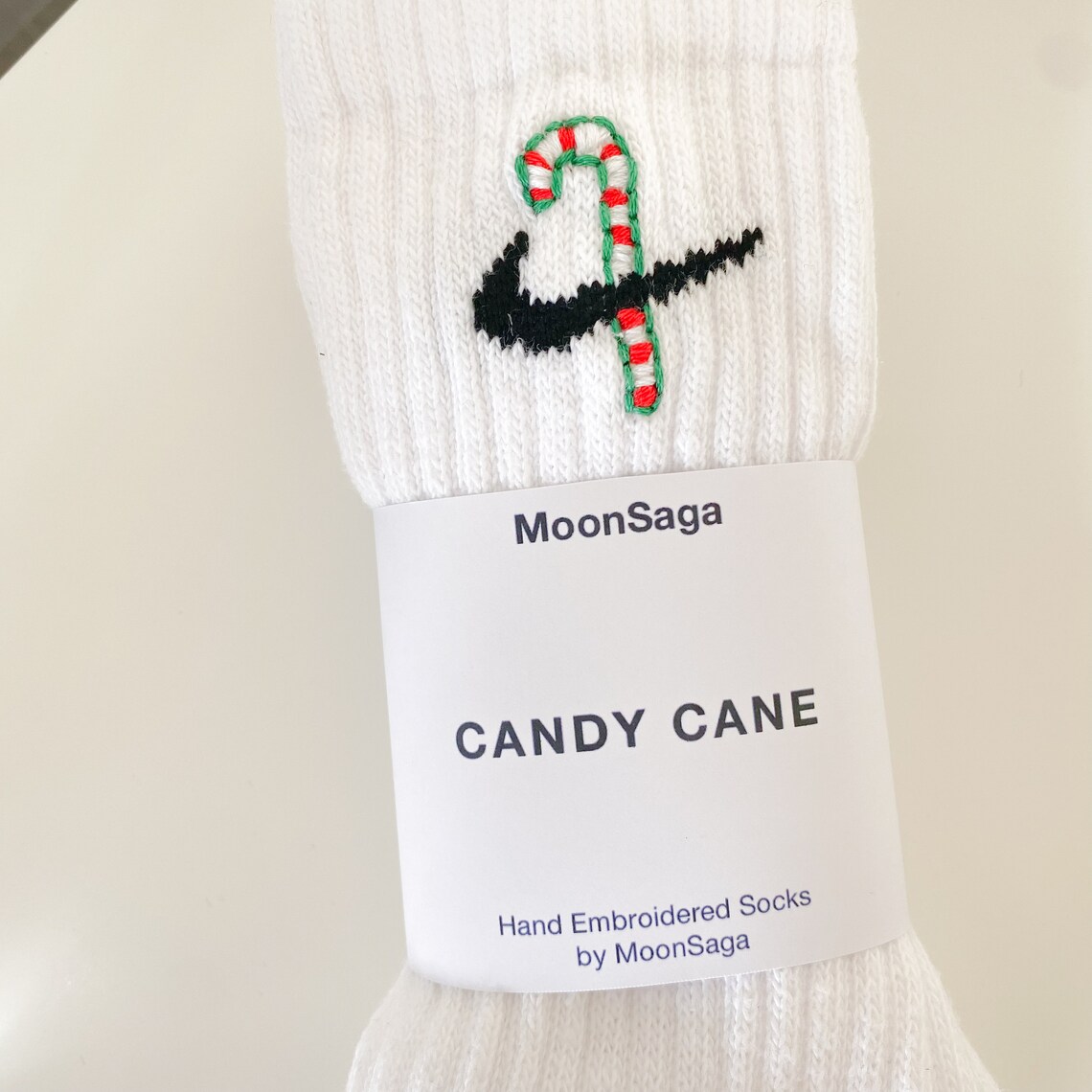 Christmas Hand Embroidered Custom Nike SocksKnit SocksCrew Etsy