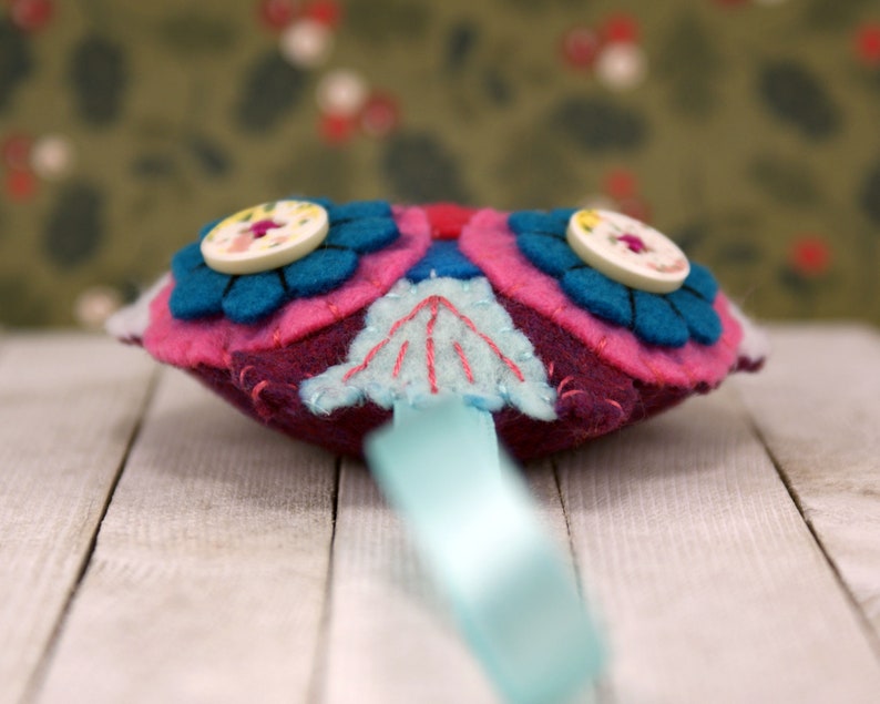 Owl Christmas Holiday Felt Ornament