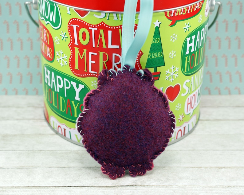 Owl Christmas Holiday Felt Ornament