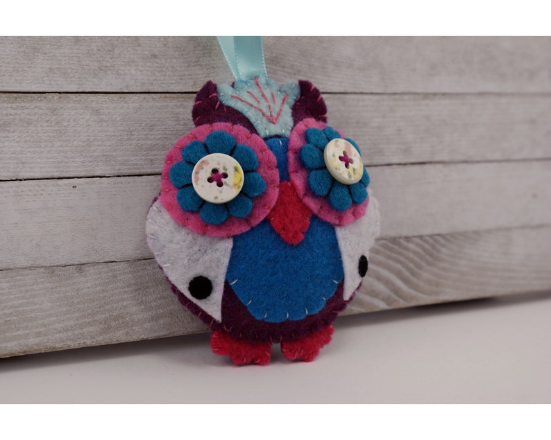 Owl Christmas Holiday Felt Ornament