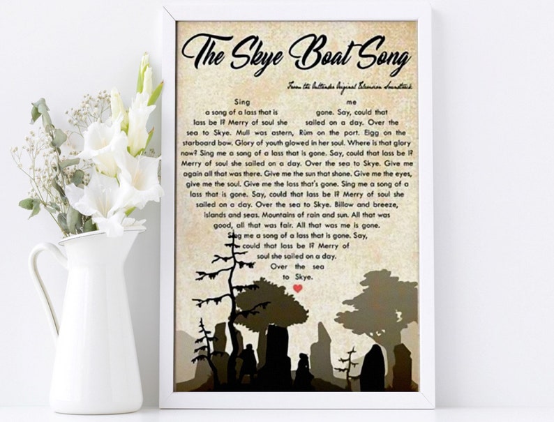 The Skye Boat Song Lyrics Poster Outlander TV Show Song Etsy