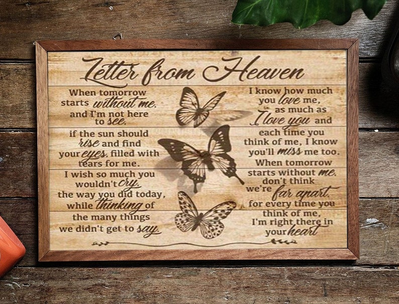 Beautiful Butterflies Letter From Heaven When Tomorrow Starts | Etsy
