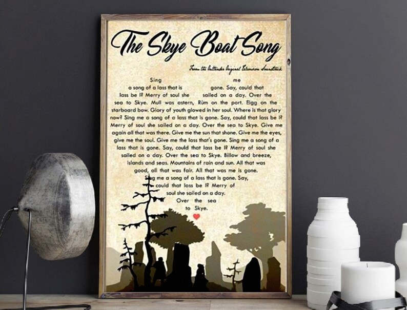 The Skye Boat Song Lyrics Poster Outlander TV Show Song Etsy