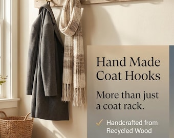 Hand Made Coat / Towel Hooks from recycled pallet wood