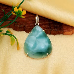 Natural  top grade sky blue hemimorphite pendants   Ethnic Style Handmade Jewelry 925 Sterling Silver
