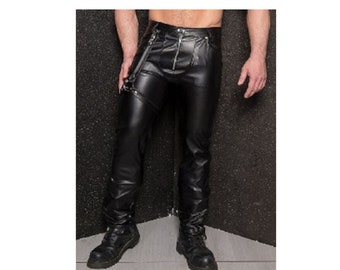 Men Hand Made Genuine Sheep Leather  Pant  Black Pant Casual Pant Party Pant Rider Pant Motorcycle Dress code