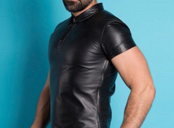 Men Hand Made Genuine Cow Leather Black 