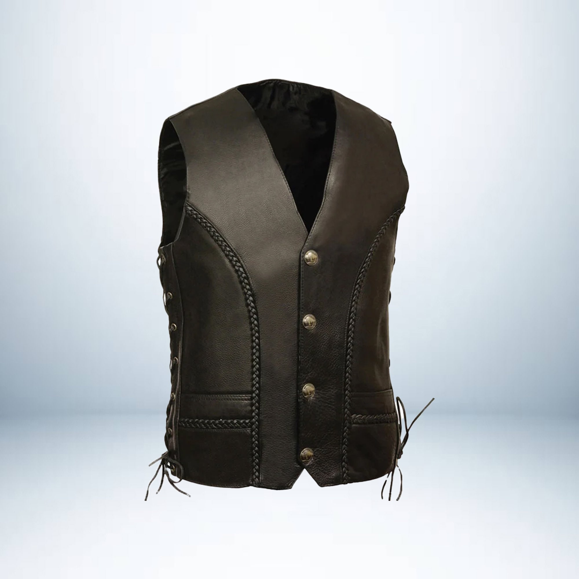 Side lace hotsell leather vest