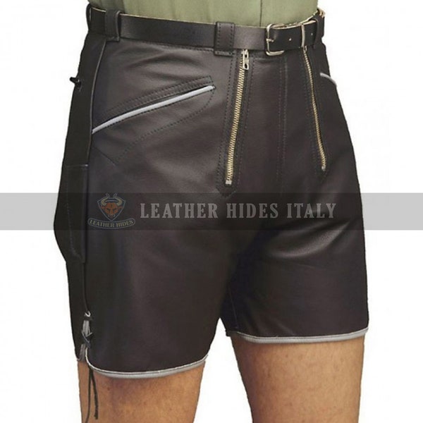 Herren echtes Leder Shorts echtes Schaf Leder Shorts Party tragen Shorts handgemachte Leder Casual Shorts