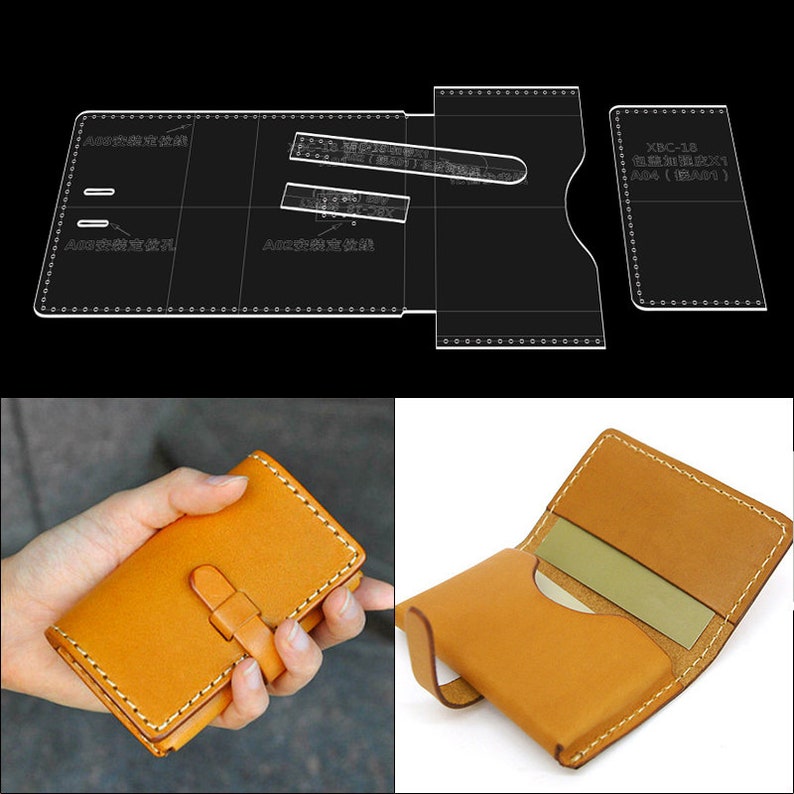 Card Holder Card Bag Card Case Leather Craft Acrylic Template | Etsy