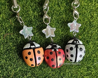 Ladybug charm: Handmade Clay Art, Spring Whimsy
