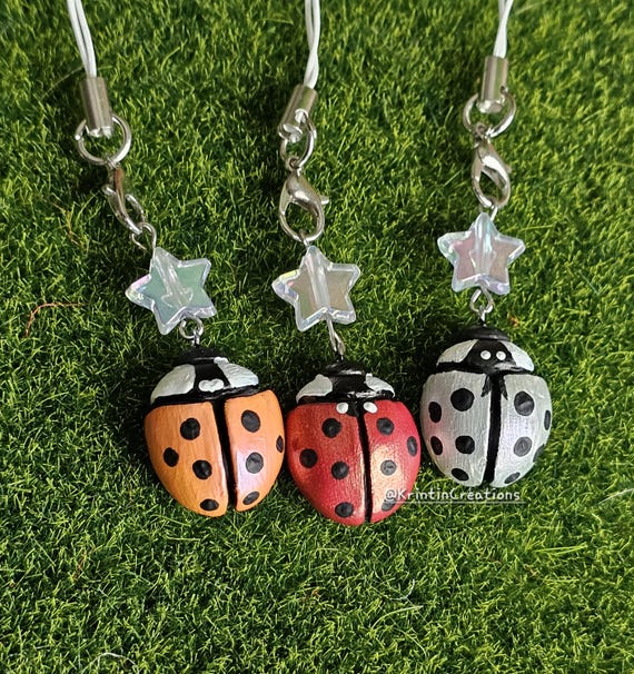 Ladybug charm: Handmade Clay Art, Spring Whimsy