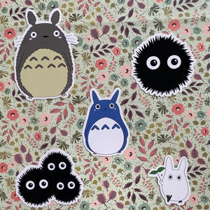 Japanese Anime | Cute Soot Sprites and Animals | Anime Stickers | Stickerpack | Gloss-White, Weatherproof, Holographic
