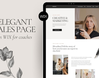 Wix Website Template for Entrepreneurs, Life Coach, Influencer , Blogger, Mentor, Modern Editorial Design, Wix Templates