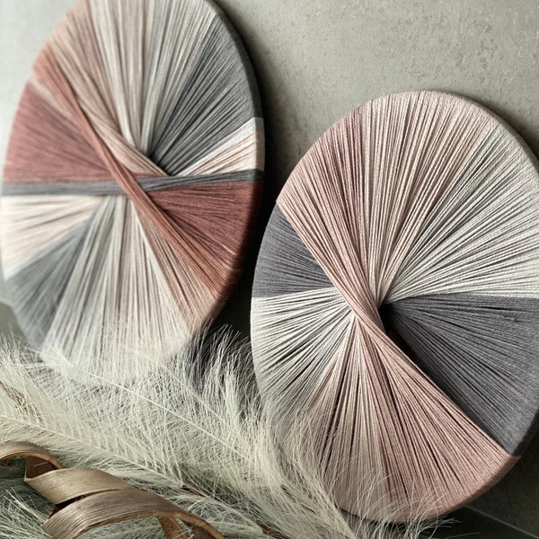 Hoop Wall Hanging Set // Macrame Wall Hanging // Circle Wall Art // Fiber Art //
