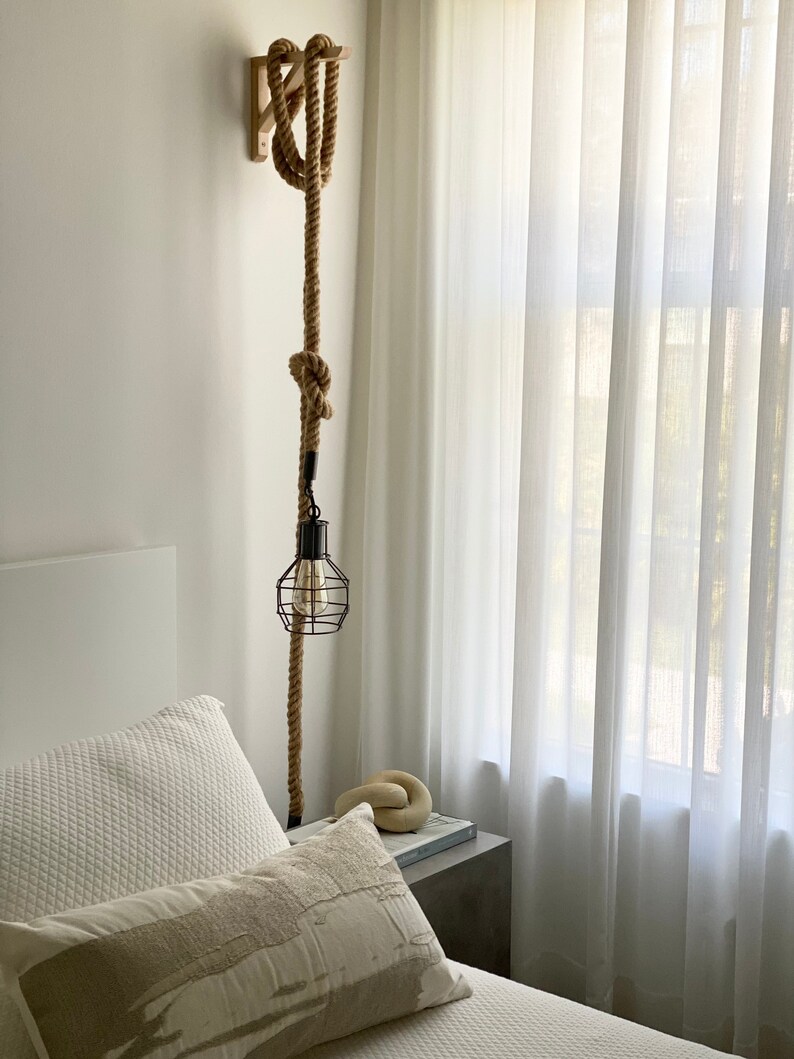 Jute Rope Pendant Light: Handwoven Hanging Lamp (12' FT) - Etsy