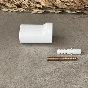 Solid Wood Wall Hook: Modern White Decorative Hook