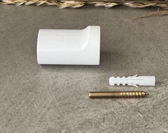 Solid Wood Wall Hook: Modern White Decorative Hook