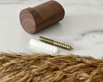 Solid Wood Wall Hook: Modern Walnut Decorative Hook