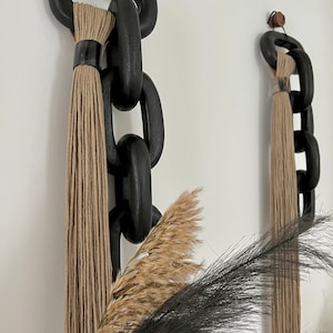 Wood Chain Decor// Macrame Wall Hanging// Fiber Art// Wall Decoration ...
