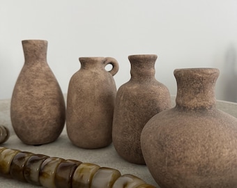 Set-4 Handcrafted Terracotta Vase: Rustic Ceramic Accent Decor