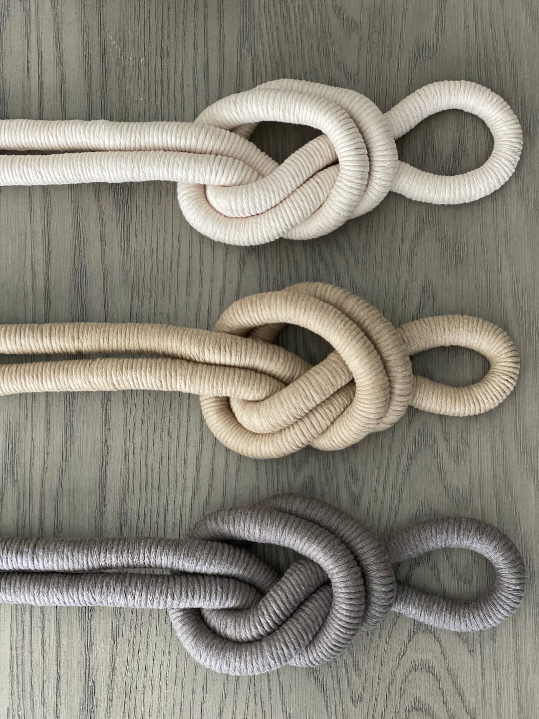 Set of 3 Knotted Cotton Rope Wall Hanging: Modern Boho Decor - Etsy