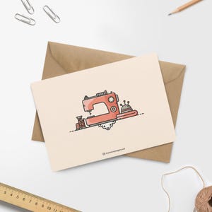 Karte "Nähmaschine" (A6) mit Umschlag