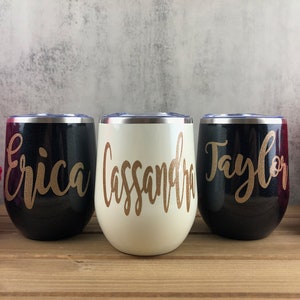 Personalized Wine Tumbler with Straw, Will You Be My Bridesmaid Gift, Custom Glitter Bachelorette Cup, Bridal Gift, Girls Trip Tumbler