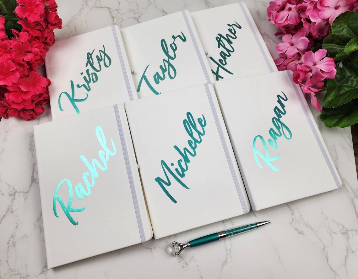Personalized Journal, Custom Vegan Leather Notebook and Pen Set, Travel ...