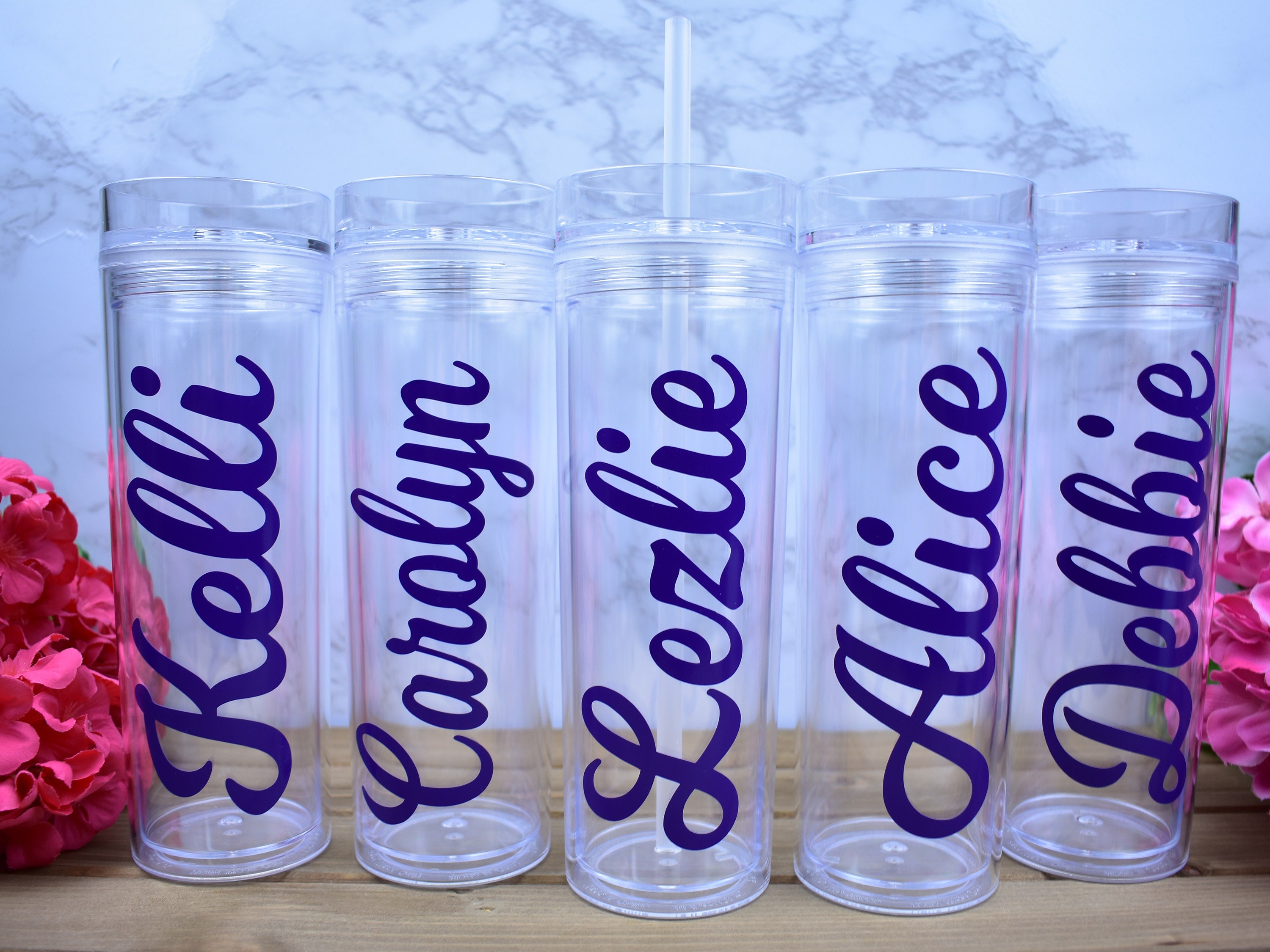 Personalized Water Bottle Skinny Tumbler Personalized Girls Etsy UK