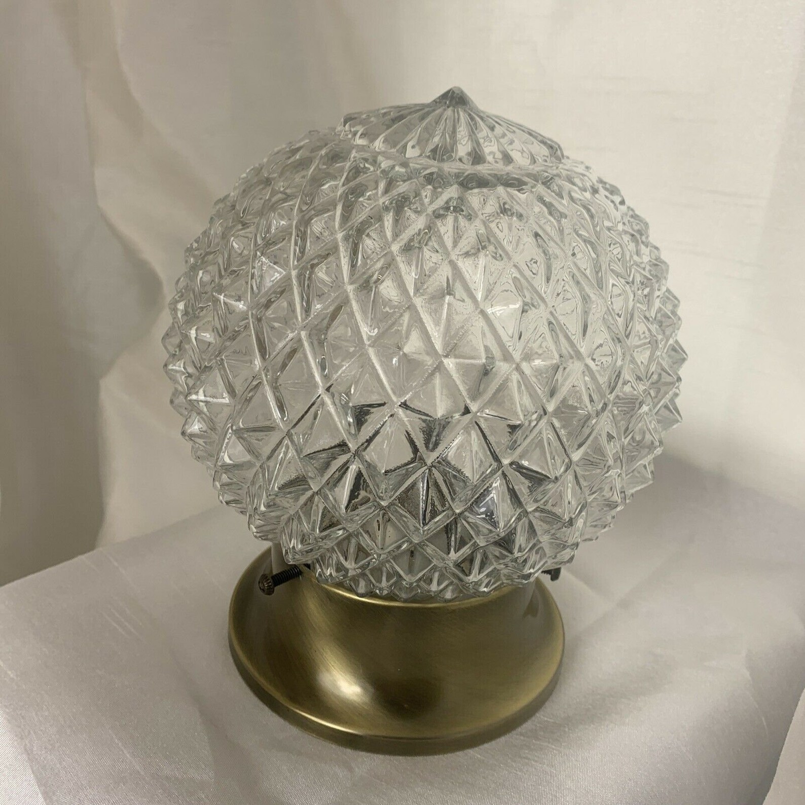 Vintage cepillado bronce corte vidrio mediado siglo globo | Etsy