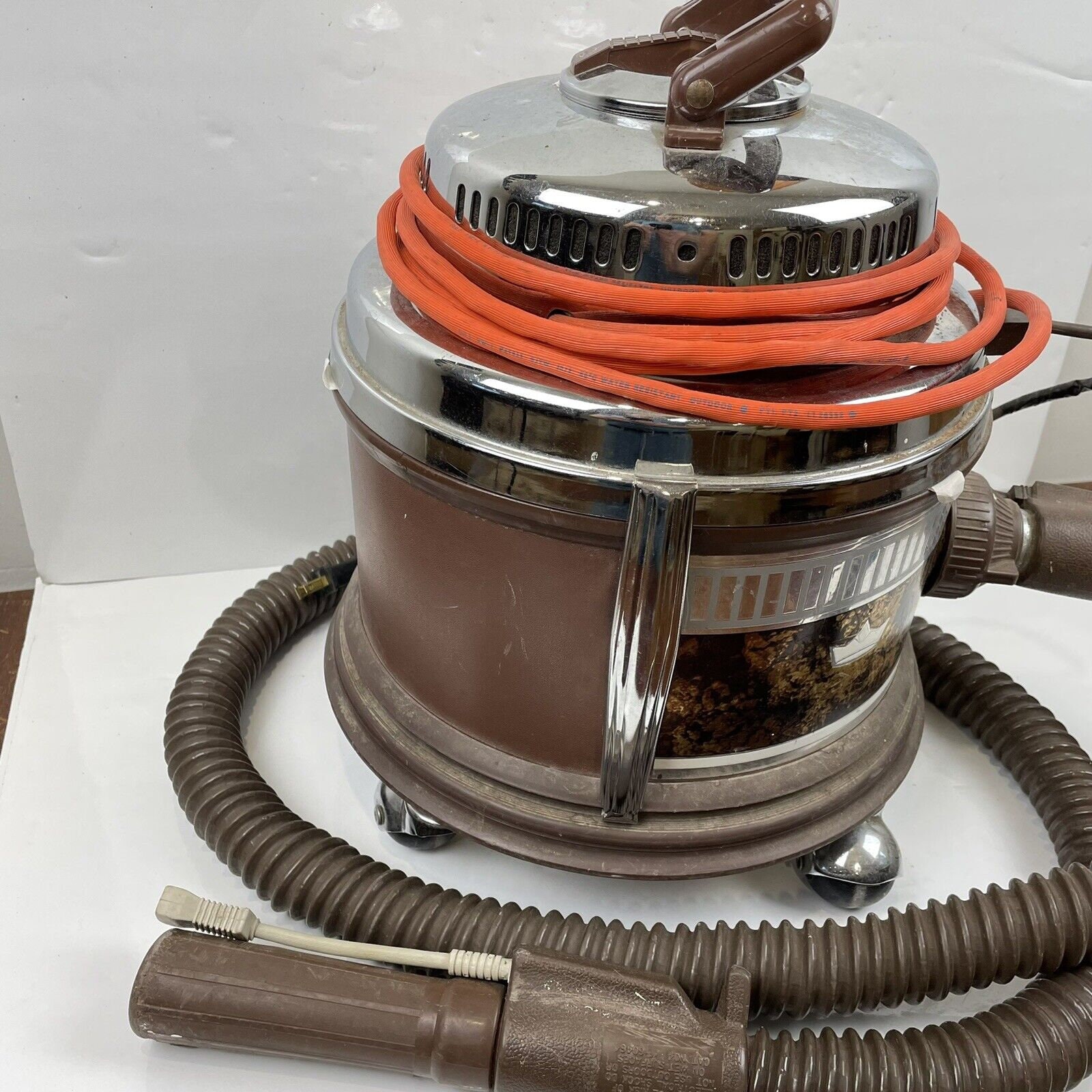 Vintage Brown Filter Queen Canister Vacuum Cleaner With Hose Etsy