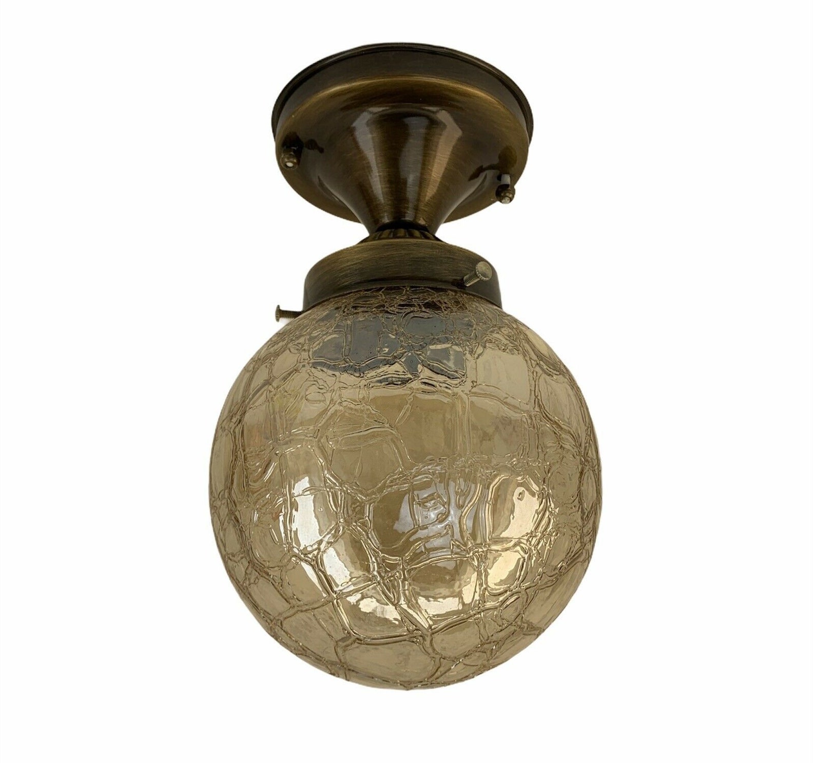 Vintage MidCentury Glass Globe Ceiling Light Lamp Fixture Etsy