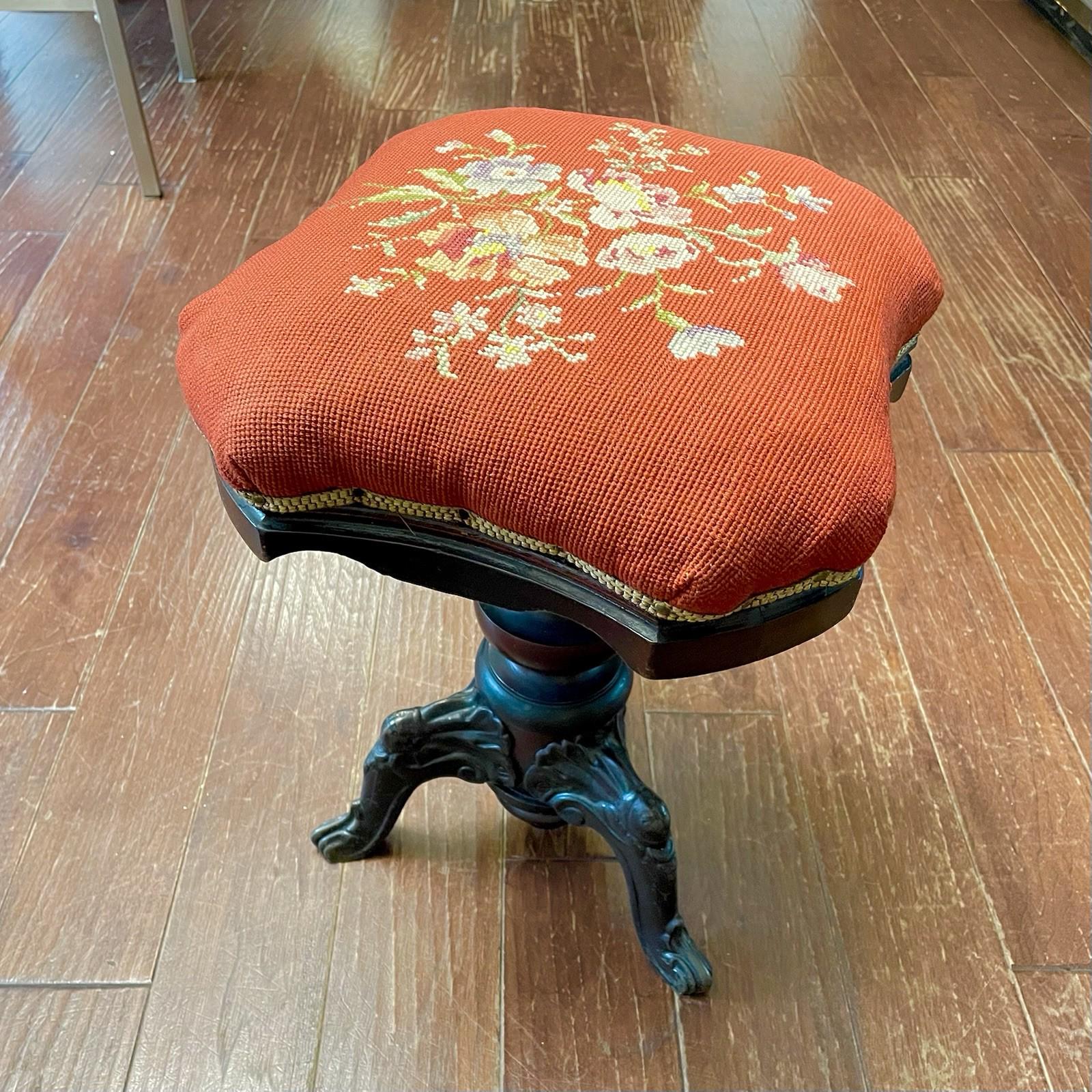 Victorian Retro Vanity Stool Antique Vanity Bench