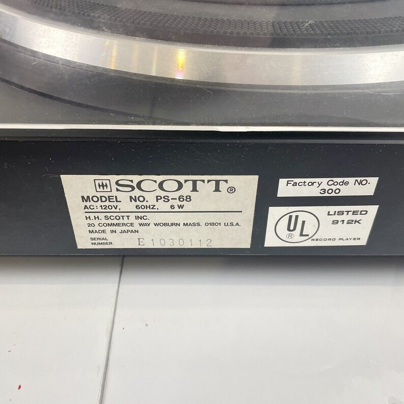 Vintage Scott PS68 Turntable Works Great Reviewed and Fully Etsy