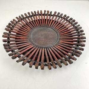 1970&#39;s Inspired Bamboo Sunburst Starburst Fruit Bowl Plate 15” X 2”
