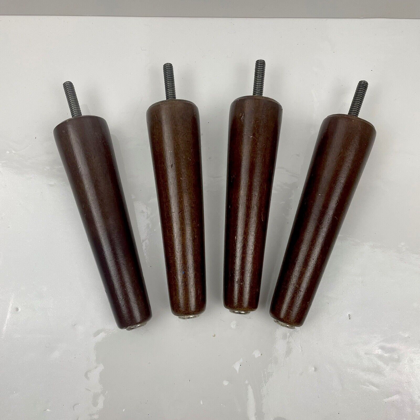 Vintage 60's Mid Century Tapered Brown Wood Legs - Danish Style, Ottoman
