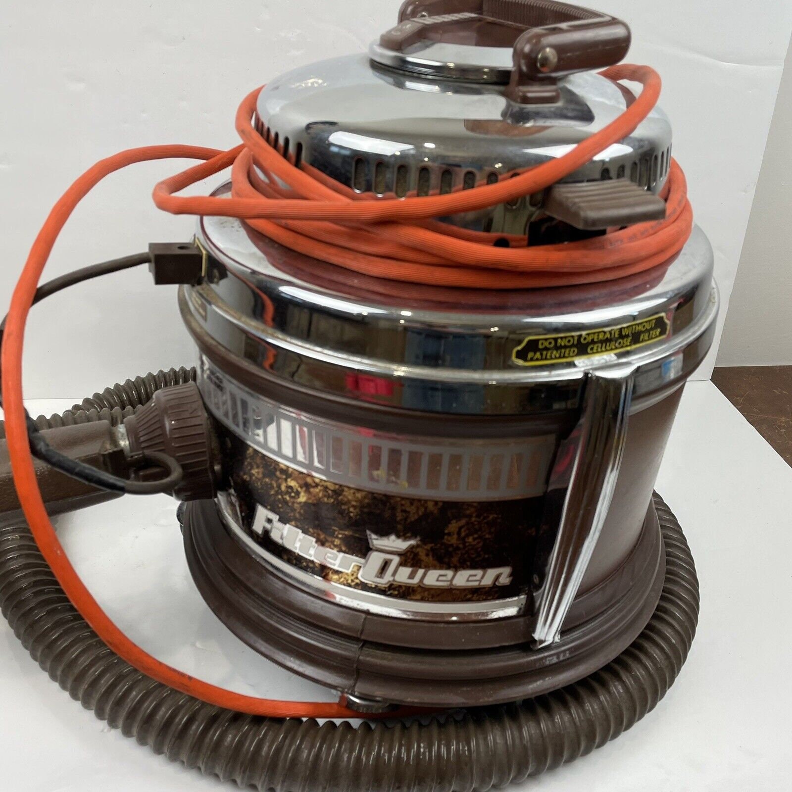 Vintage Brown Filter Queen Canister Vacuum Cleaner With Hose Etsy