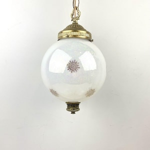 Vintage Art Deco Atomic Age Chain Pendant Light Fixture Mid Century Modern