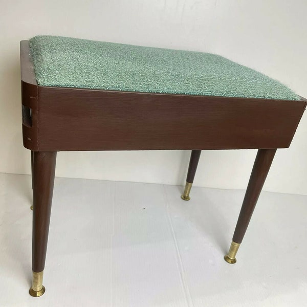 Vintage Mid Century Modern Ottoman Sewing Craft Storage Bench