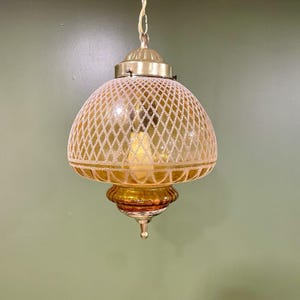 Amber Quilted Glass Shade - Etsy