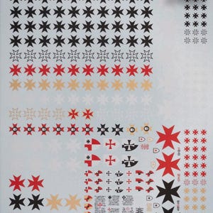 Black Maltese Templar crosses Pre-cut Waterslide Transfer Decals Compatible with 28 mm tabletop wargaming miniatures image 2